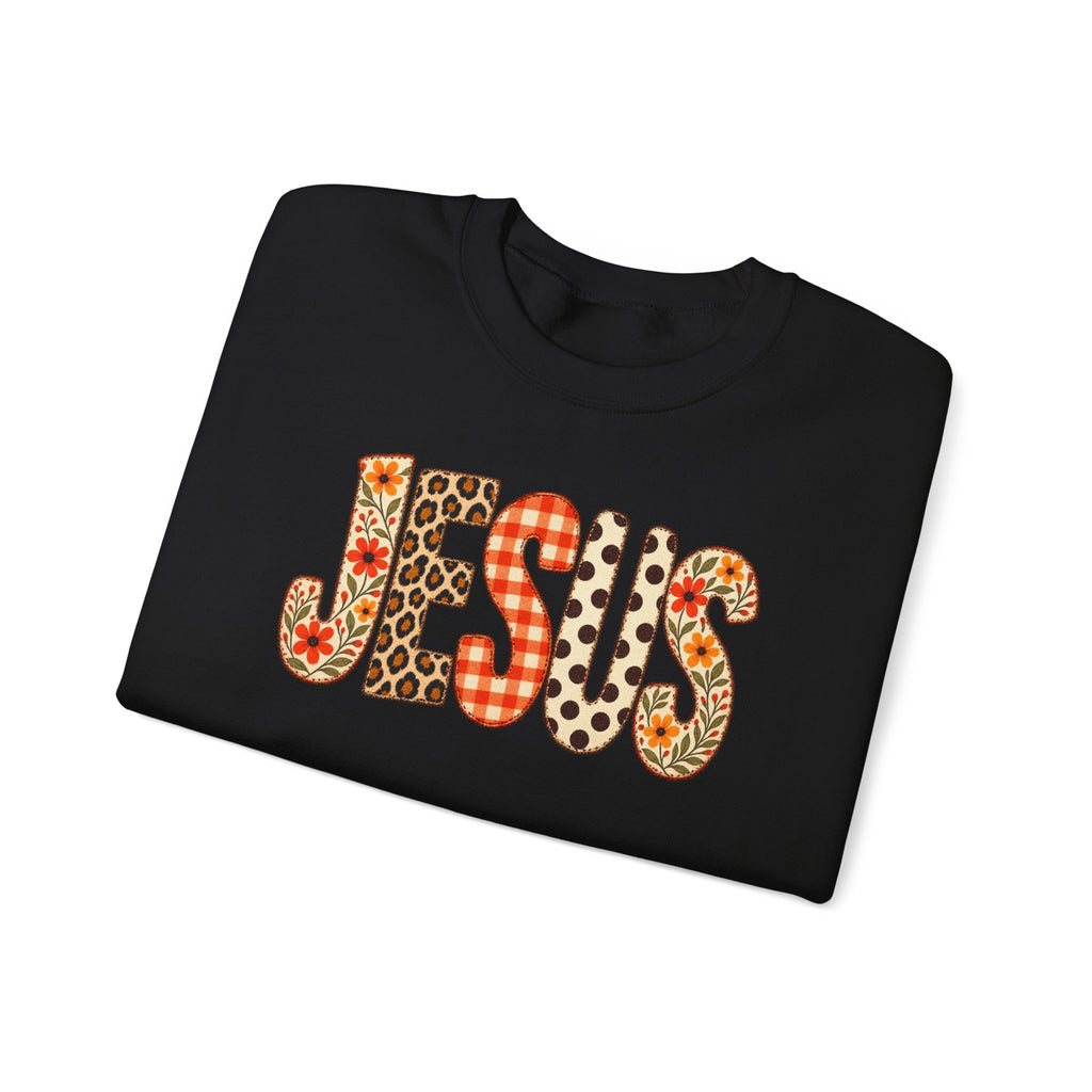 Jesus Floral Patch Sweatshirt — Women's & Men's Christian Crewneck