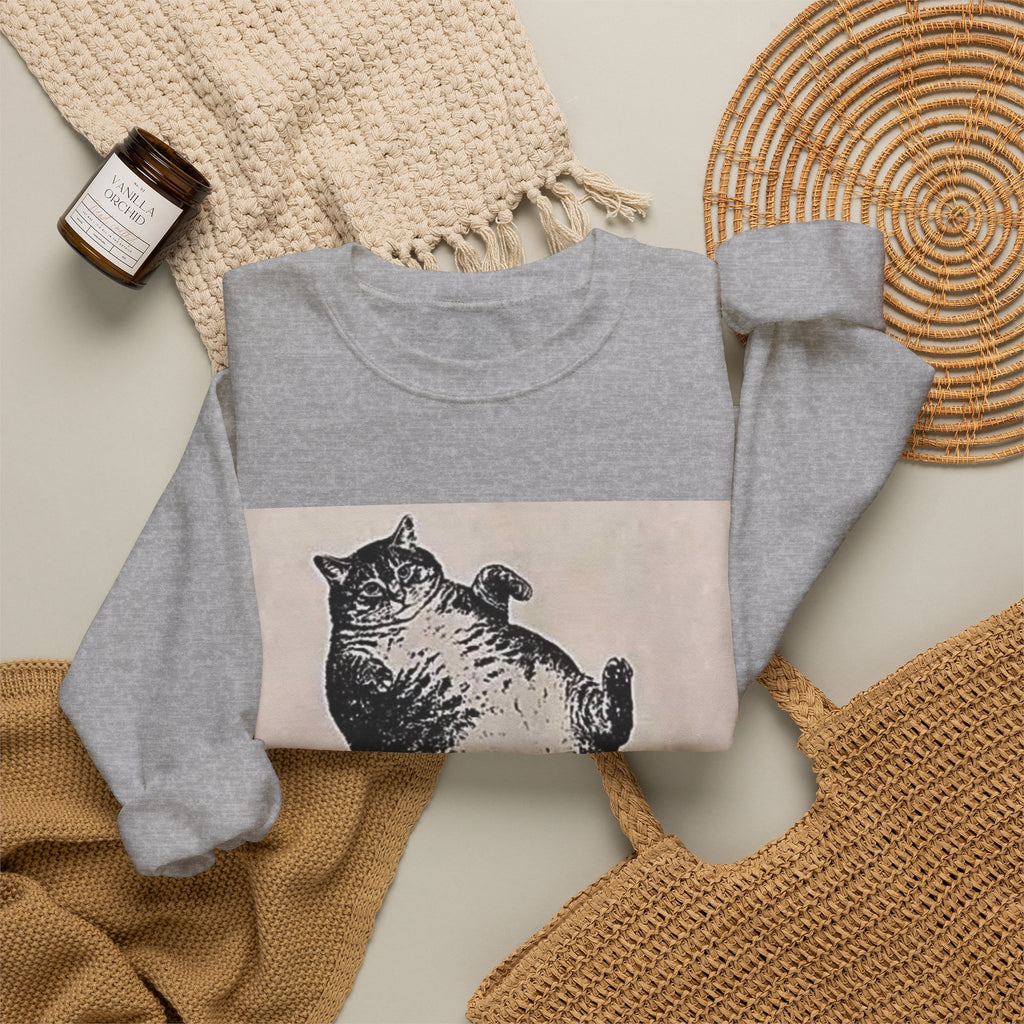 Cat Graphic Sweatshirt — "Mother, I Am But Skin and Bones" Vintage Illustration