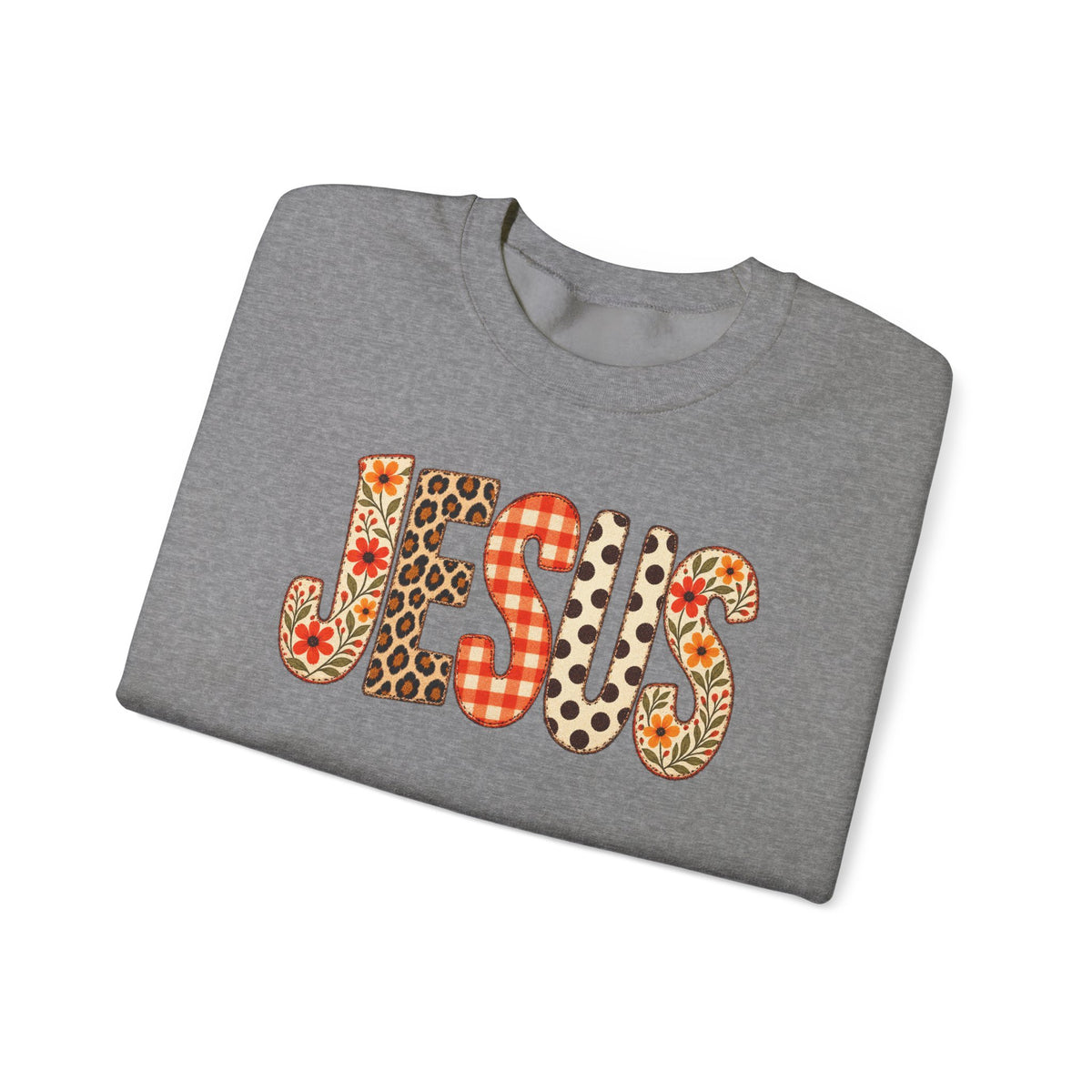 Jesus Floral Patch Sweatshirt — Women's & Men's Christian Crewneck