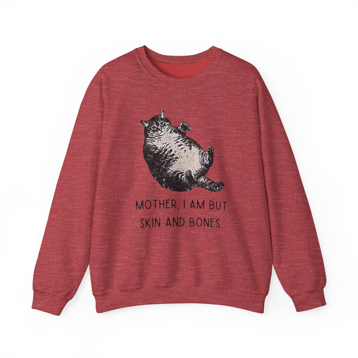 Cat Graphic Sweatshirt — "Mother, I Am But Skin and Bones" Vintage Illustration