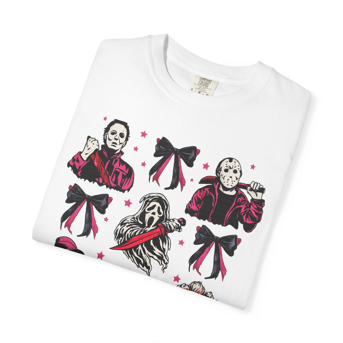 Horror Icons Grid T-Shirt — Classic Slasher Movie Faces