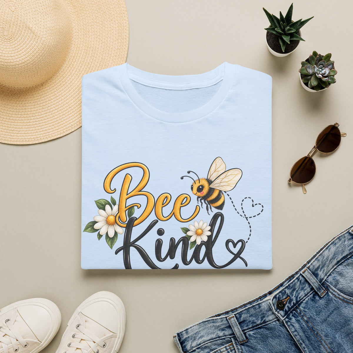 Bee Kind T‑Shirt — Cute Floral Bee Graphic Tee for Nature Lovers