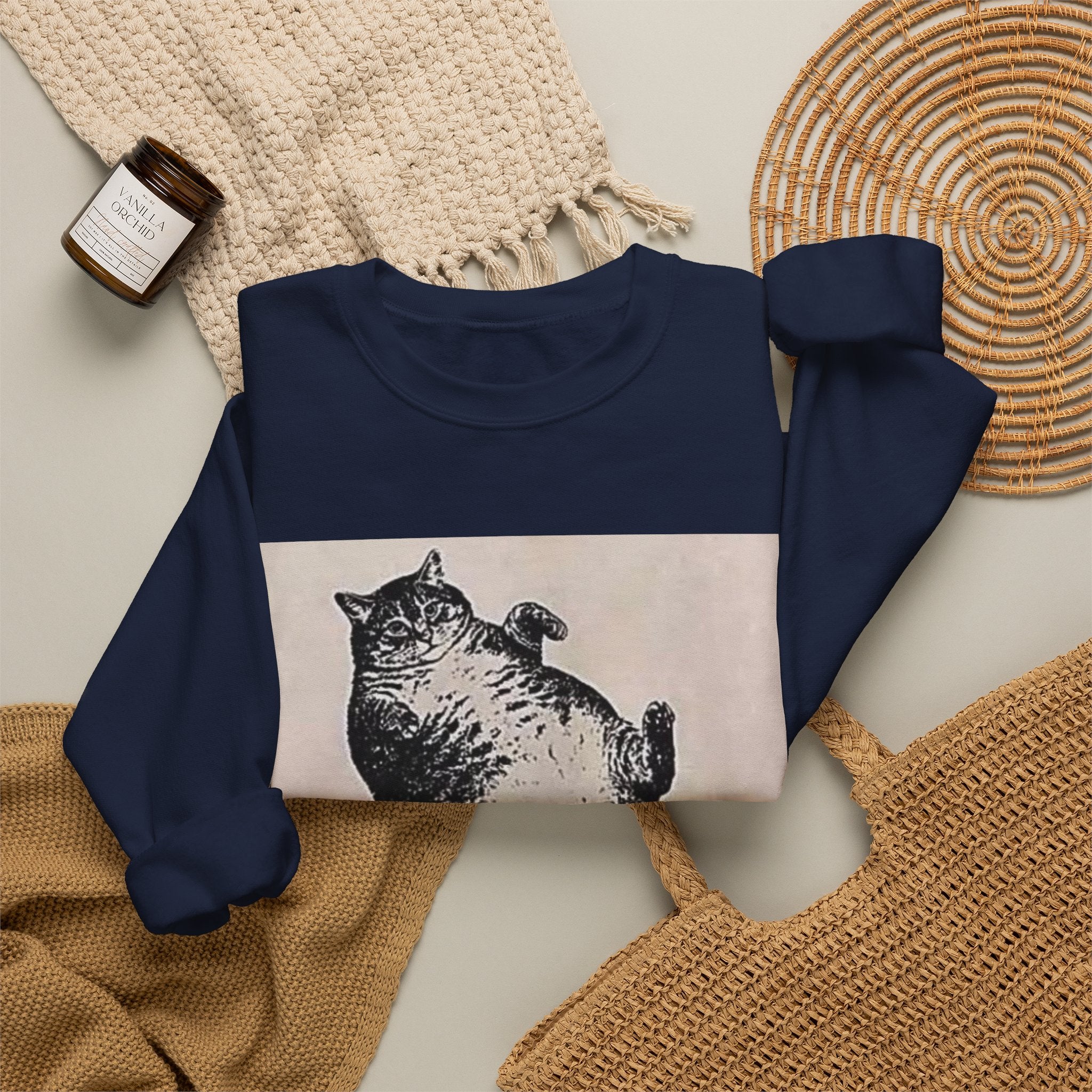 Cat Graphic Sweatshirt — "Mother, I Am But Skin and Bones" Vintage Illustration