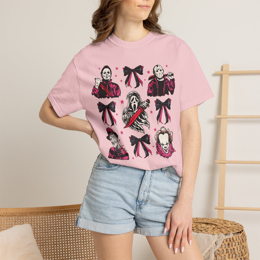 Horror Icons Grid T-Shirt — Classic Slasher Movie Faces