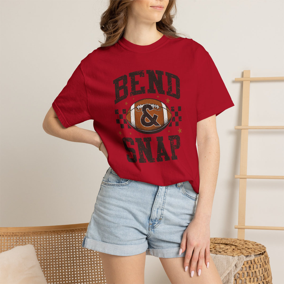 Bend & Snap Football Tee — Vintage Distressed Game Day T-Shirt