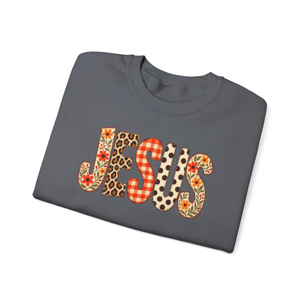 Jesus Floral Patch Sweatshirt — Women's & Men's Christian Crewneck