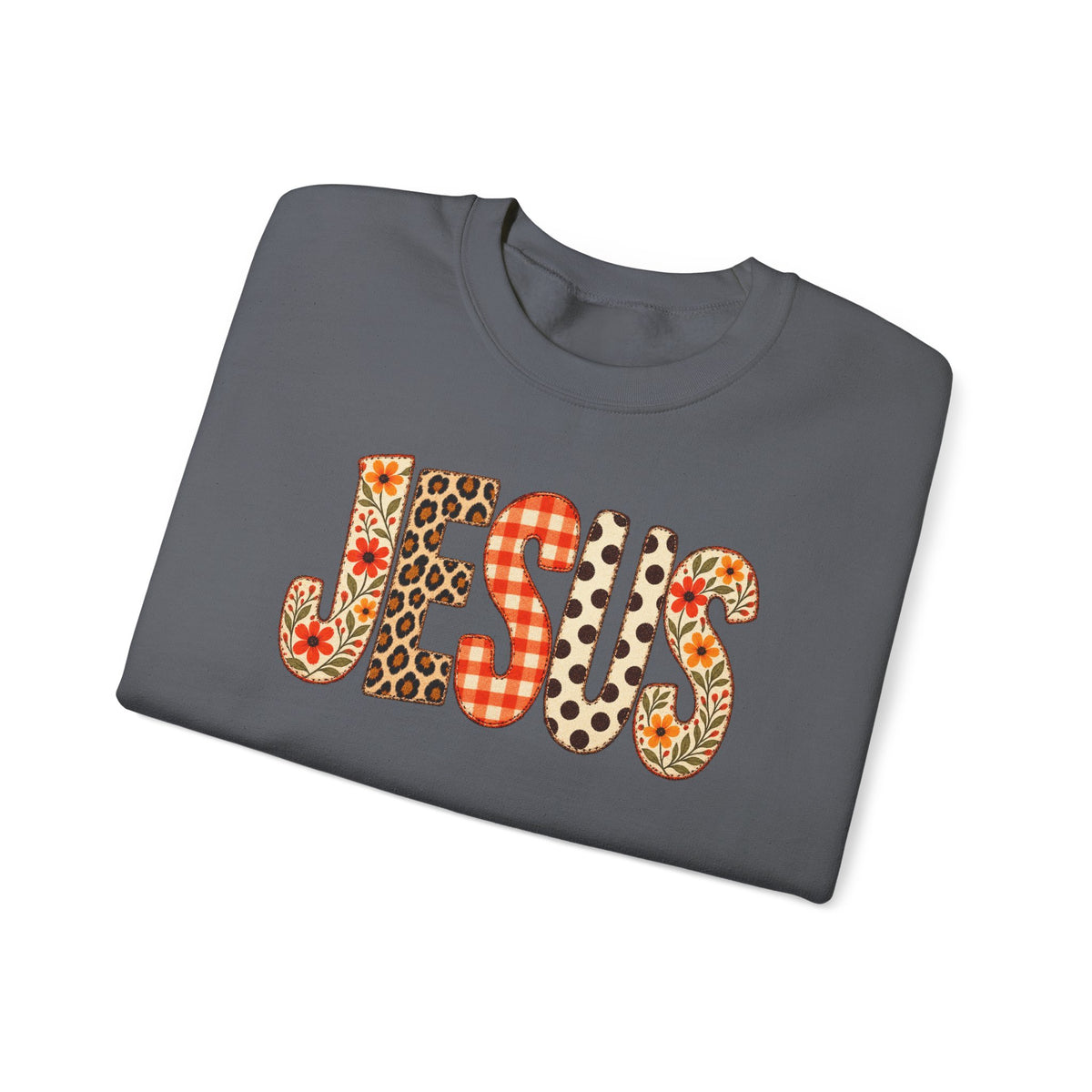 Jesus Floral Patch Sweatshirt — Women's & Men's Christian Crewneck