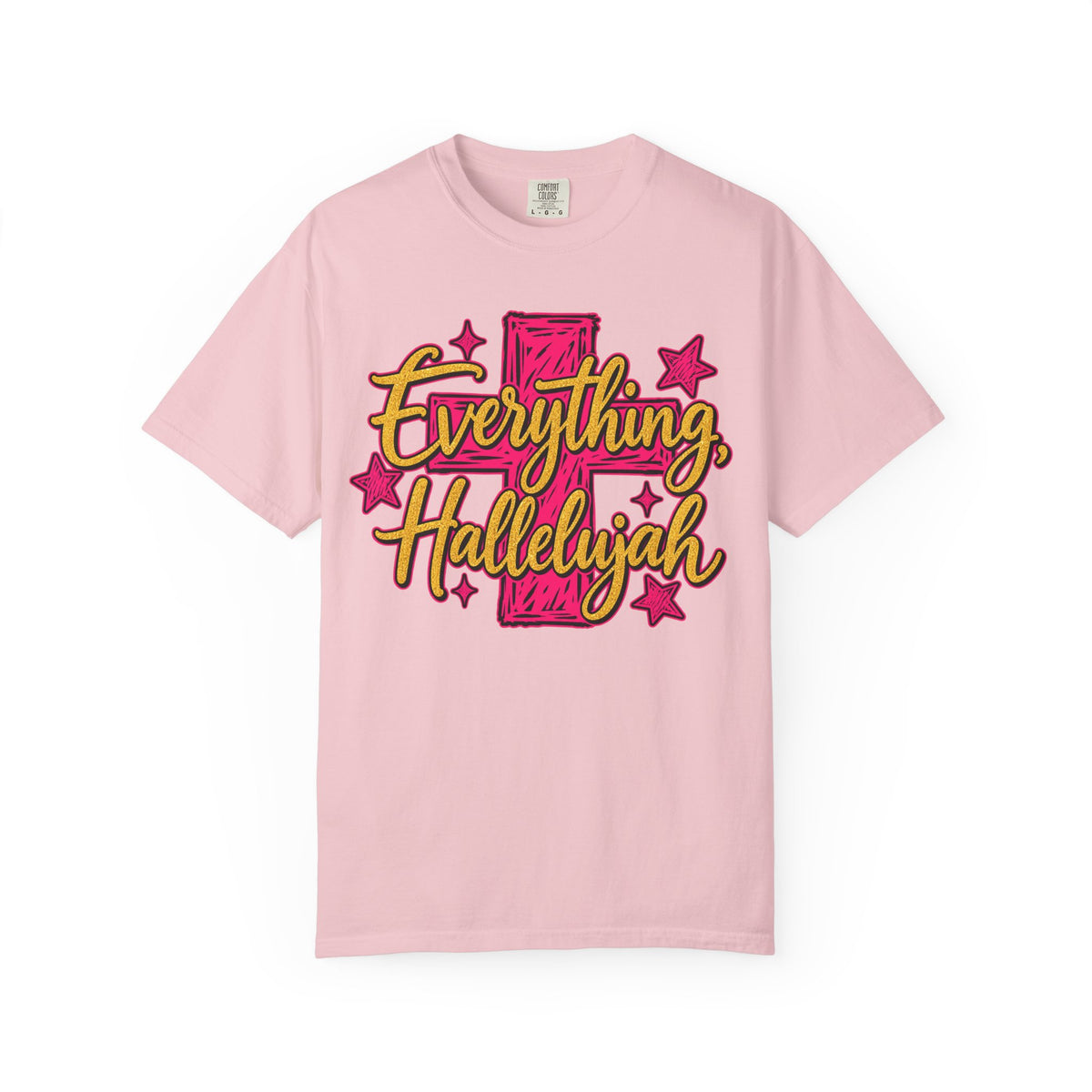 Everything Hallelujah T-Shirt — Christian Faith Graphic Tee with Cross & Stars