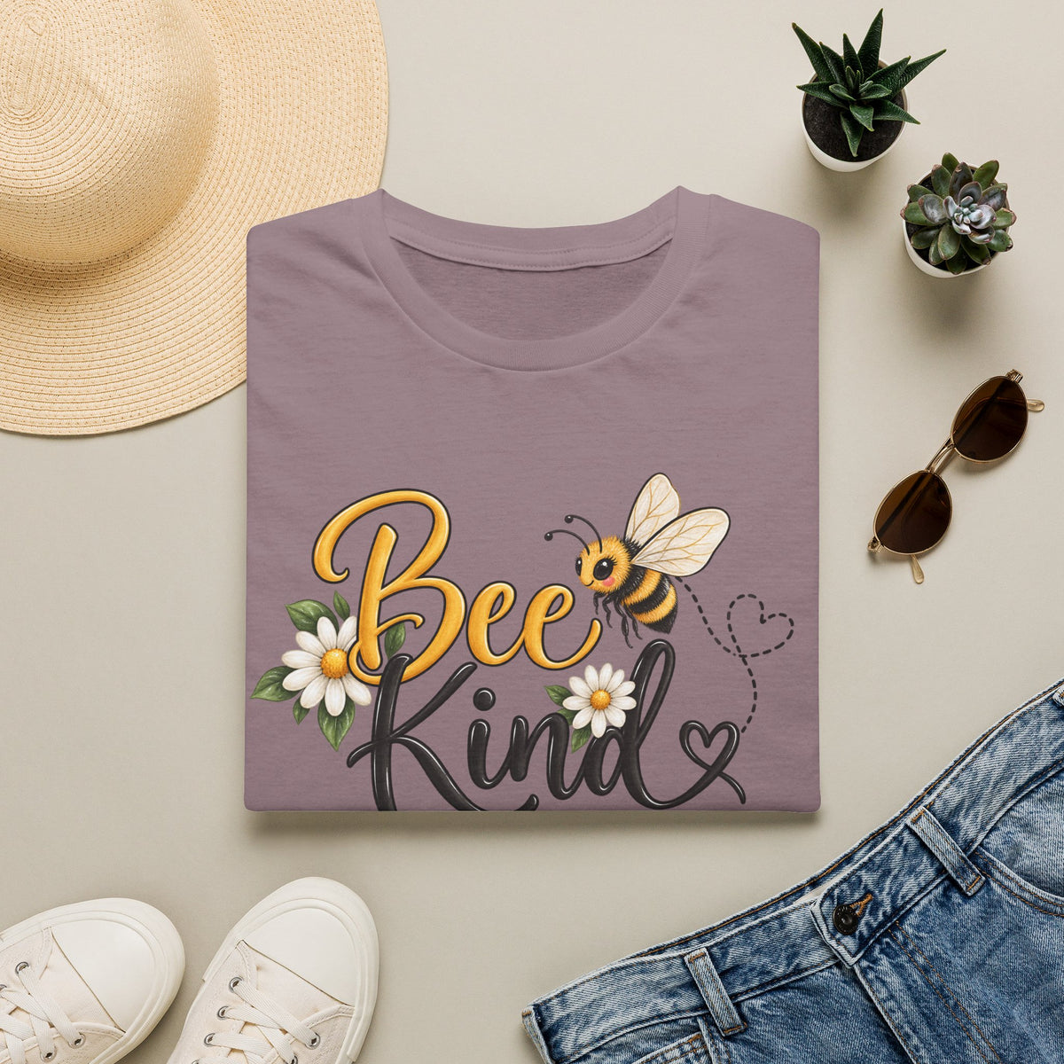 Bee Kind T‑Shirt — Cute Floral Bee Graphic Tee for Nature Lovers