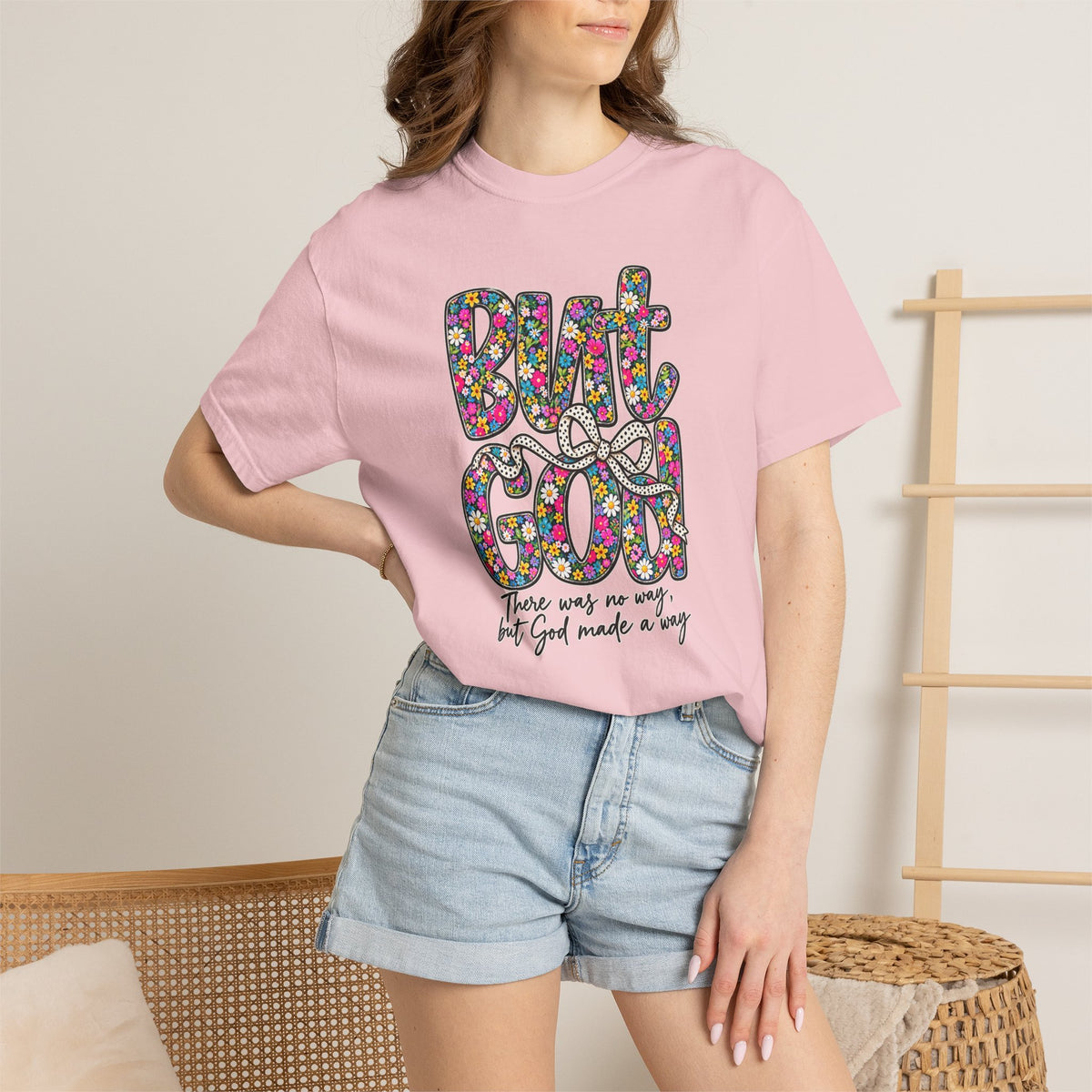 Peace Vibes T-Shirt — "But God" Floral Graphic Tee