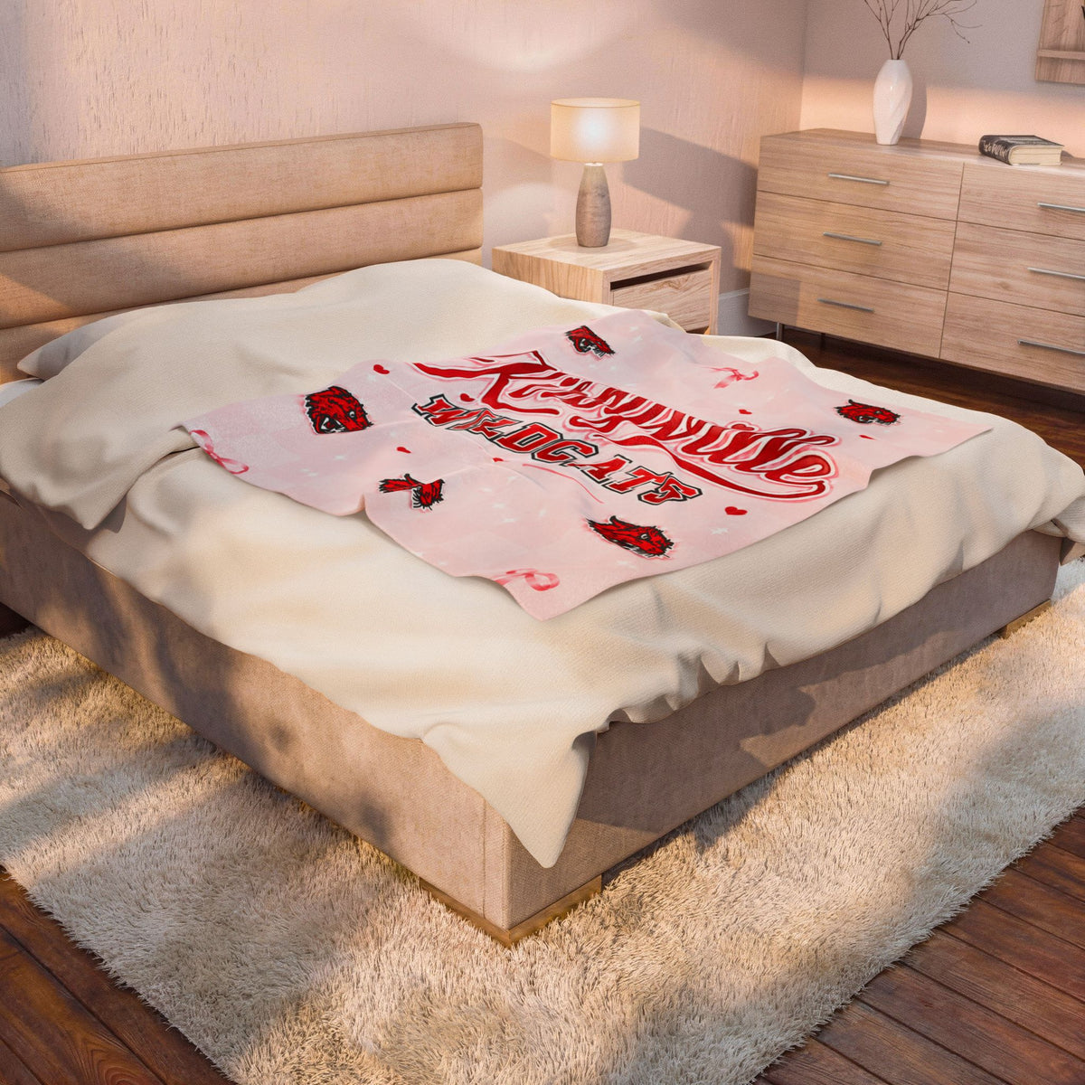 Kirbyville Wildcats Velveteen Plush Blanket - Soft School Spirit Throw