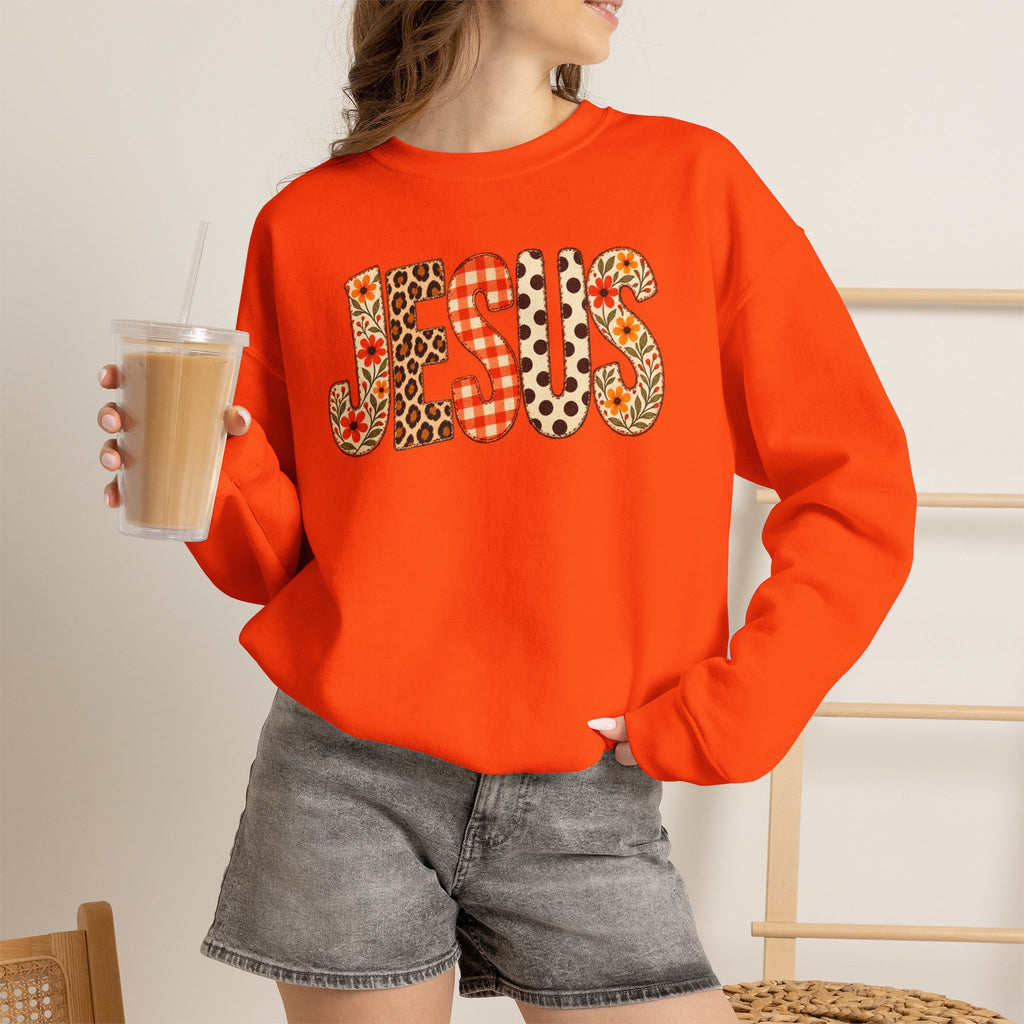 Jesus Floral Patch Sweatshirt — Women's & Men's Christian Crewneck