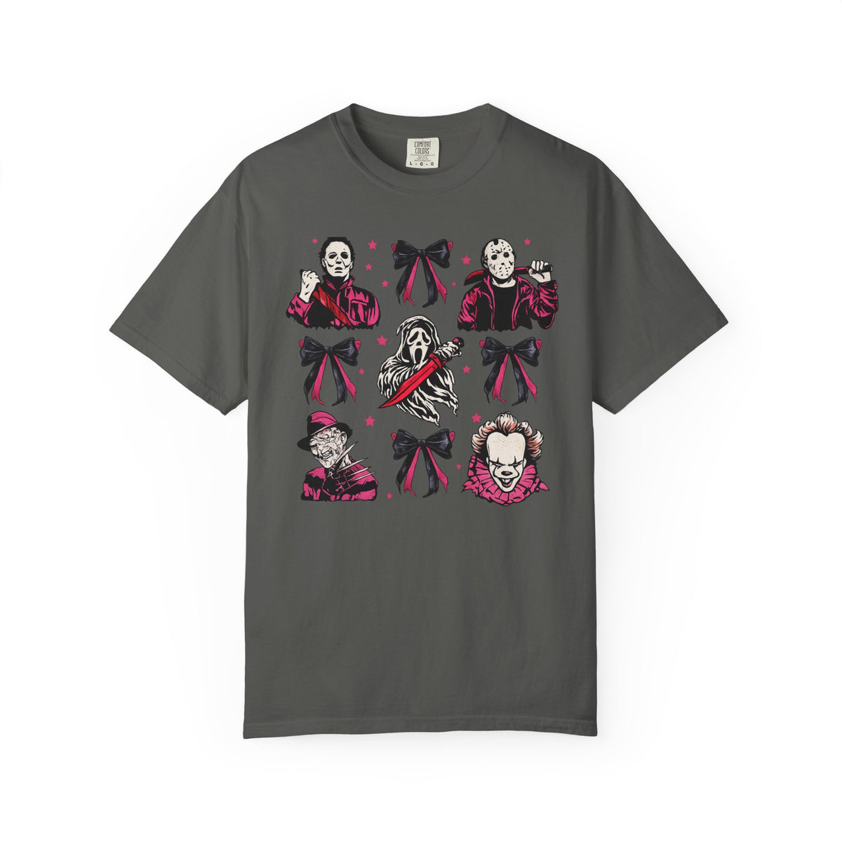 Horror Icons Grid T-Shirt — Classic Slasher Movie Faces