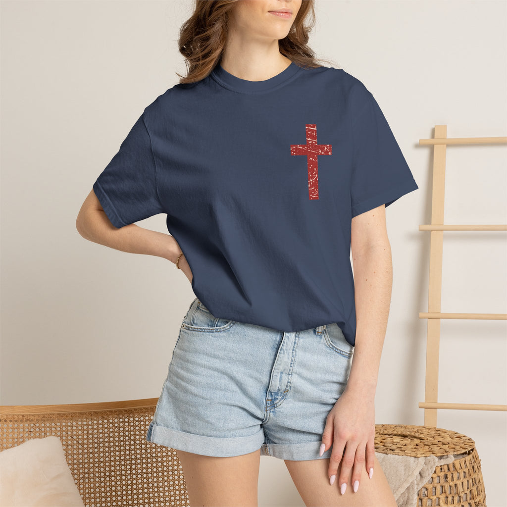 Christian Tee — 'The Heavens Are Roaring' Tiger Cross Graphic T-Shirt
