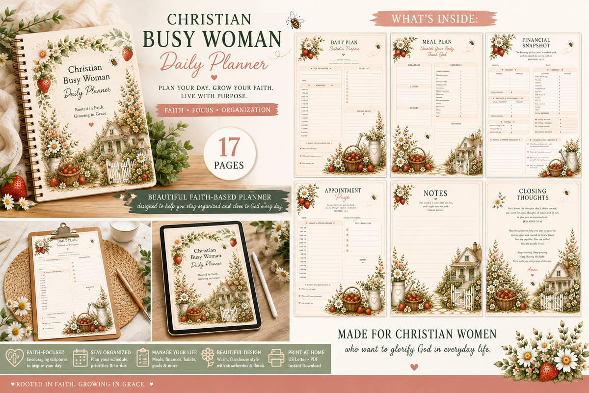 Christian busy woman planner