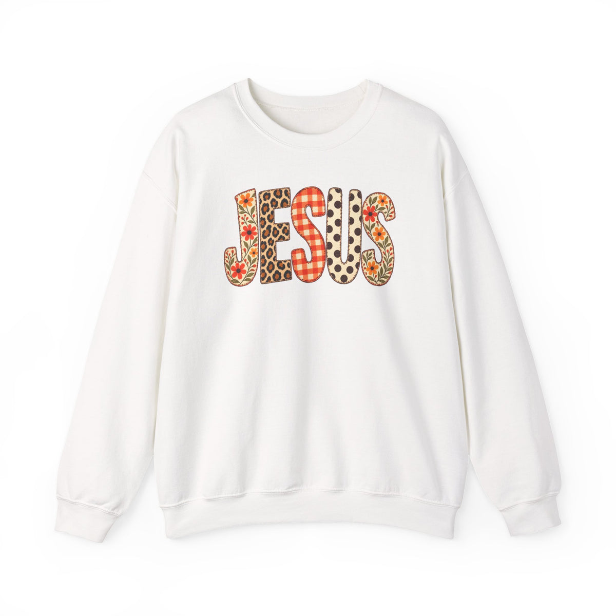 Jesus Floral Patch Sweatshirt — Women's & Men's Christian Crewneck
