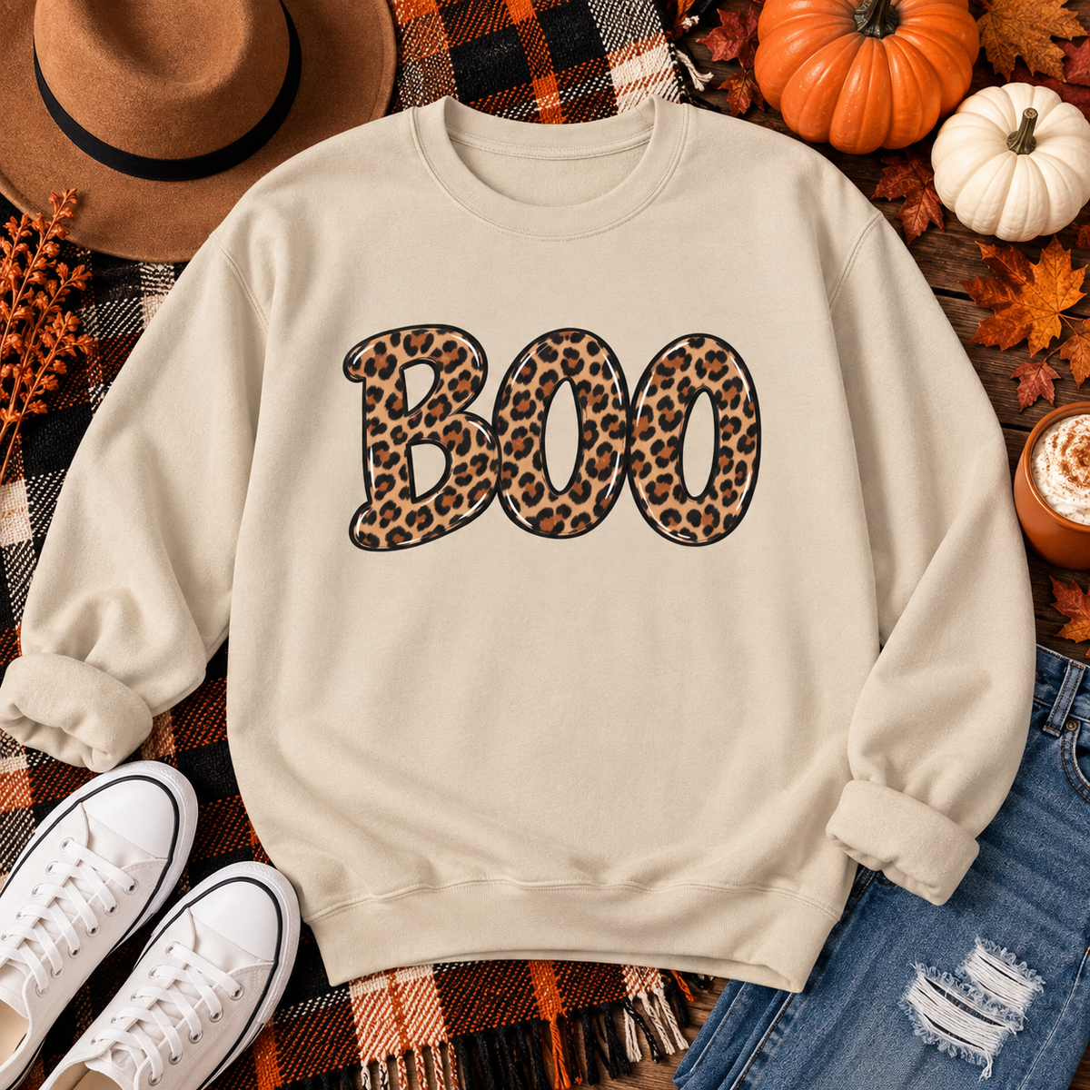 Leopard Print "BOO" Sweatshirt