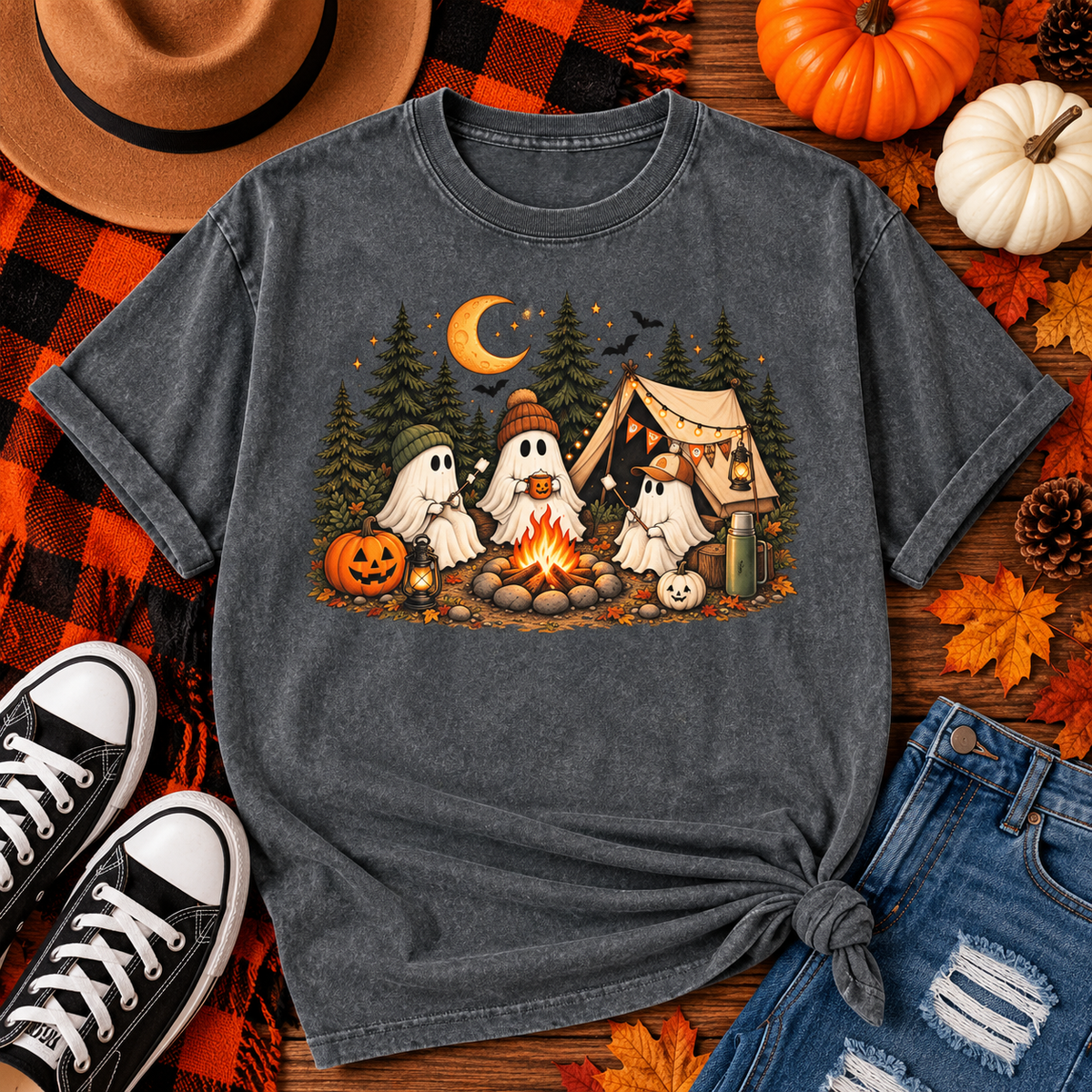 Snow Washed Oversized Cotton T-Shirt