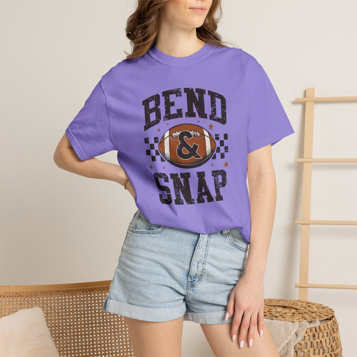 Bend & Snap Football Tee — Vintage Distressed Game Day T-Shirt