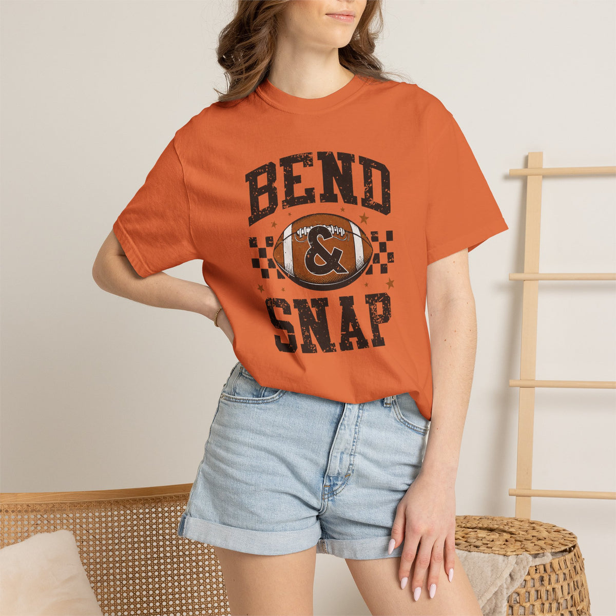 Bend & Snap Football Tee — Vintage Distressed Game Day T-Shirt