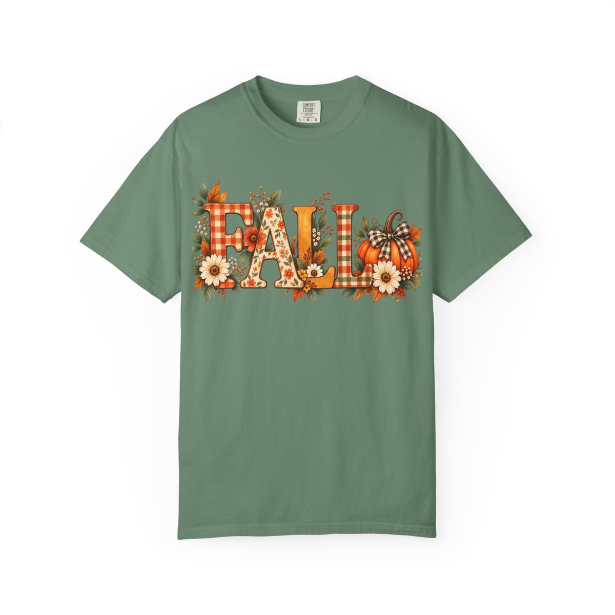 Fall Floral Tee — "FALL" Pumpkin & Sunflower Graphic T-Shirt