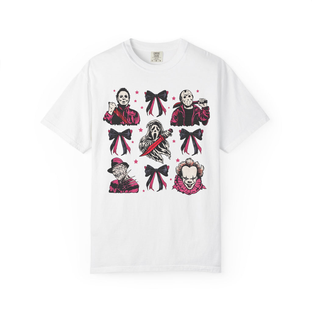 Horror Icons Grid T-Shirt — Classic Slasher Movie Faces