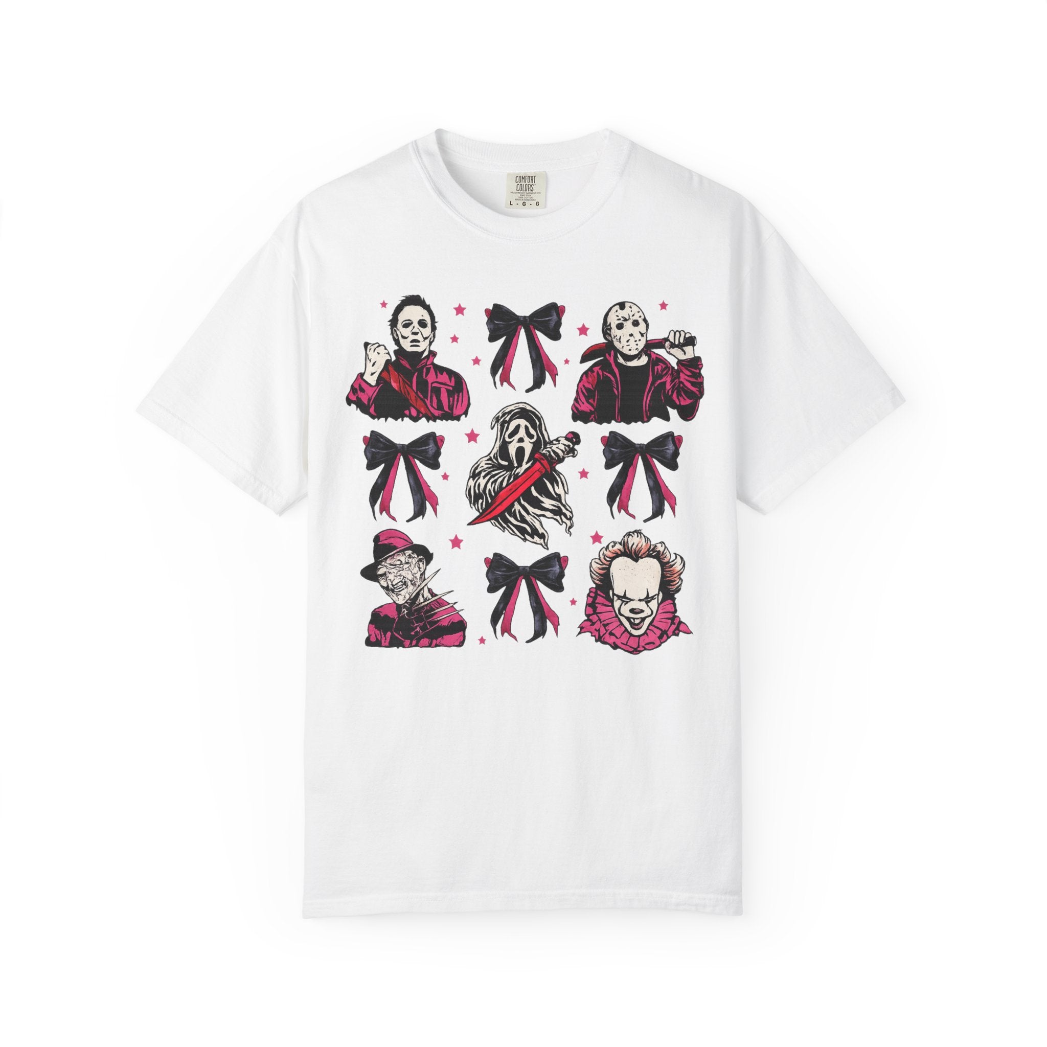Horror Icons Grid T-Shirt — Classic Slasher Movie Faces