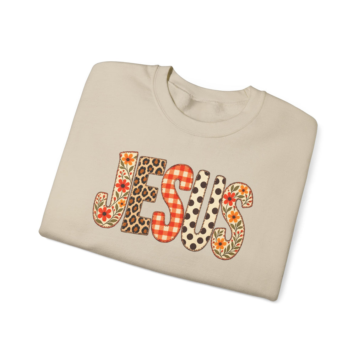 Jesus Floral Patch Sweatshirt — Women's & Men's Christian Crewneck