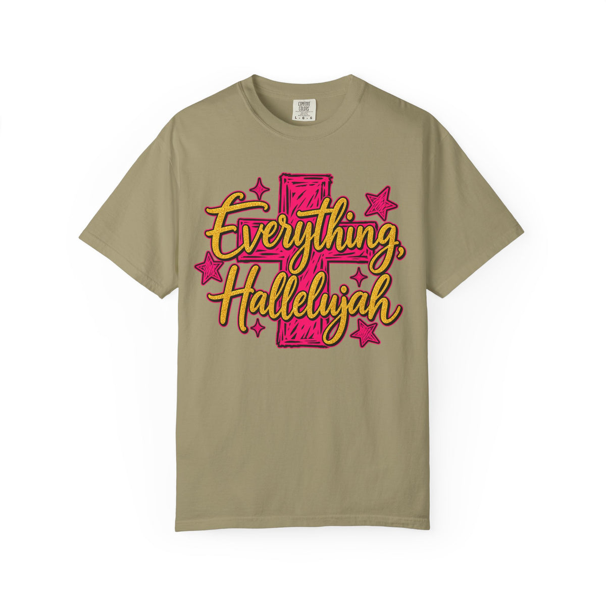 Everything Hallelujah T-Shirt — Christian Faith Graphic Tee with Cross & Stars
