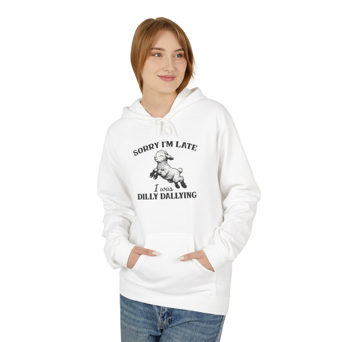 Sorry I'm Late I Was Dilly Dallying Hoodie — Vintage Dog Graphic Pullover