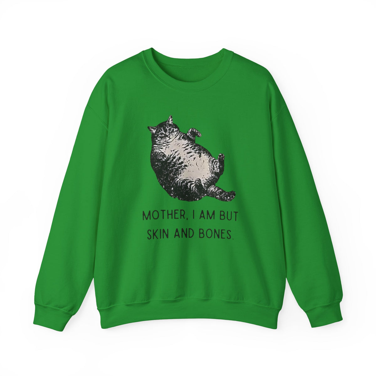 Cat Graphic Sweatshirt — "Mother, I Am But Skin and Bones" Vintage Illustration