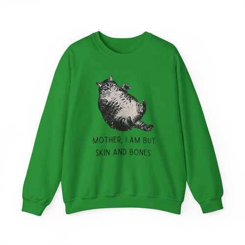 Cat Graphic Sweatshirt — "Mother, I Am But Skin and Bones" Vintage Illustration