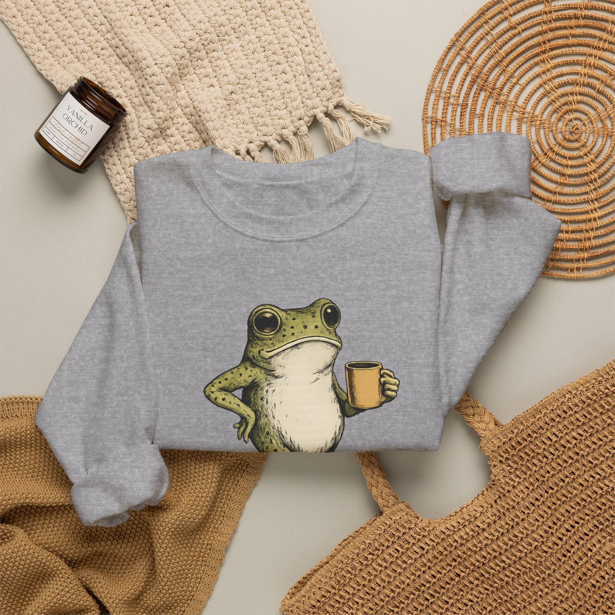 Christian Frog Crewneck Sweatshirt — "I Could Be Meaner But Jesus Said No"
