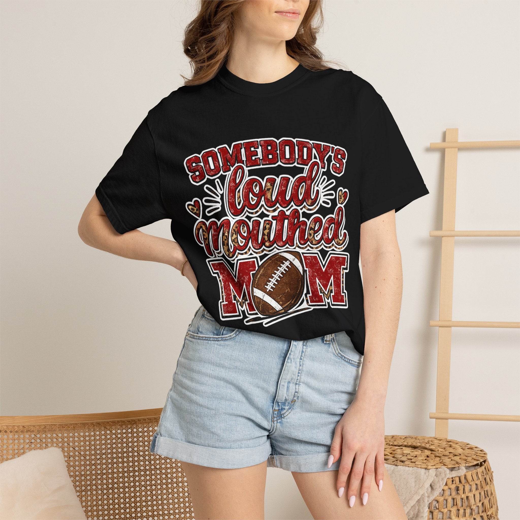Somebody's Loud-Mouthed Mom Football T-Shirt — Mom Fan Game Day Tee