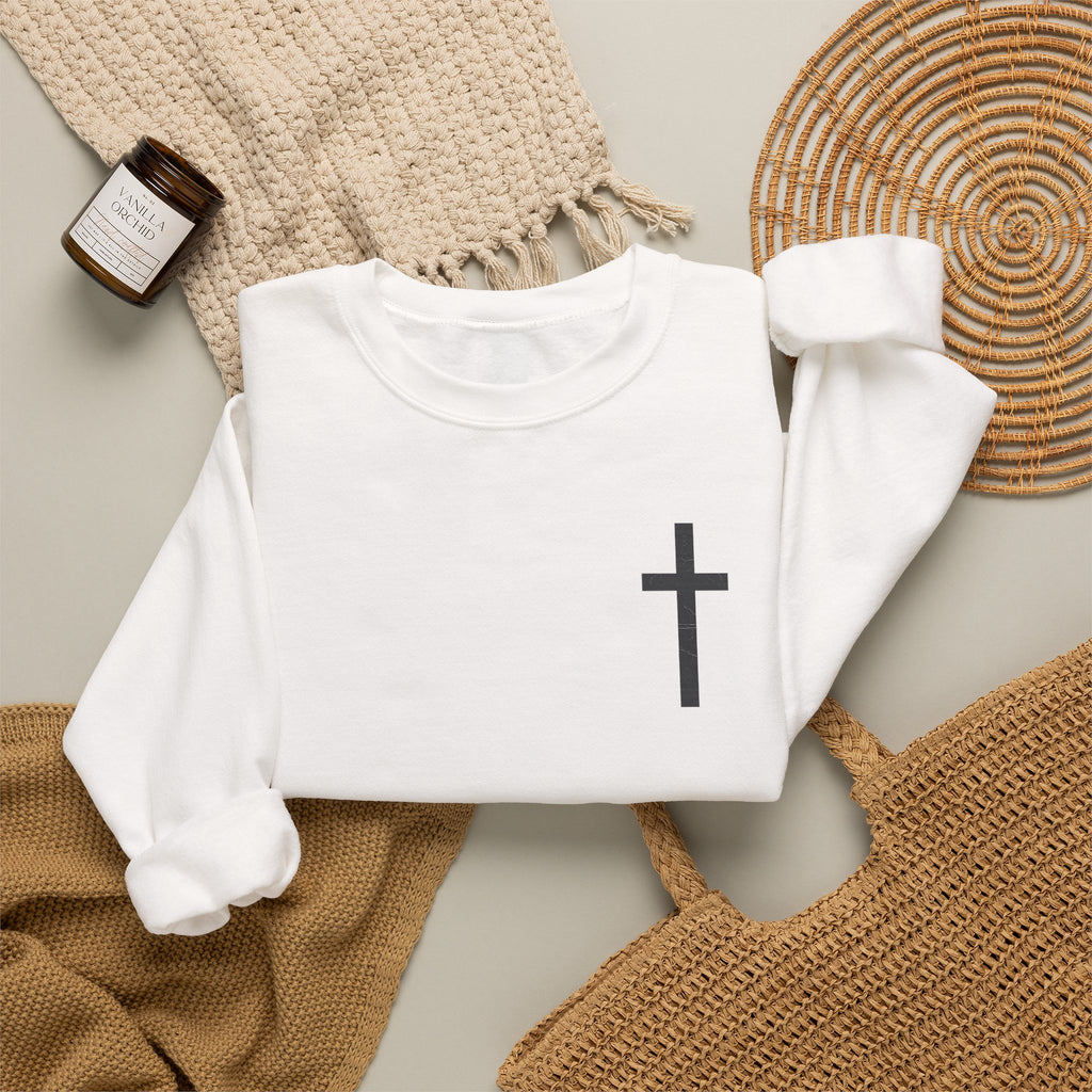 Christian Crewneck Sweatshirt — Isaiah 43:2 Faith Graphic