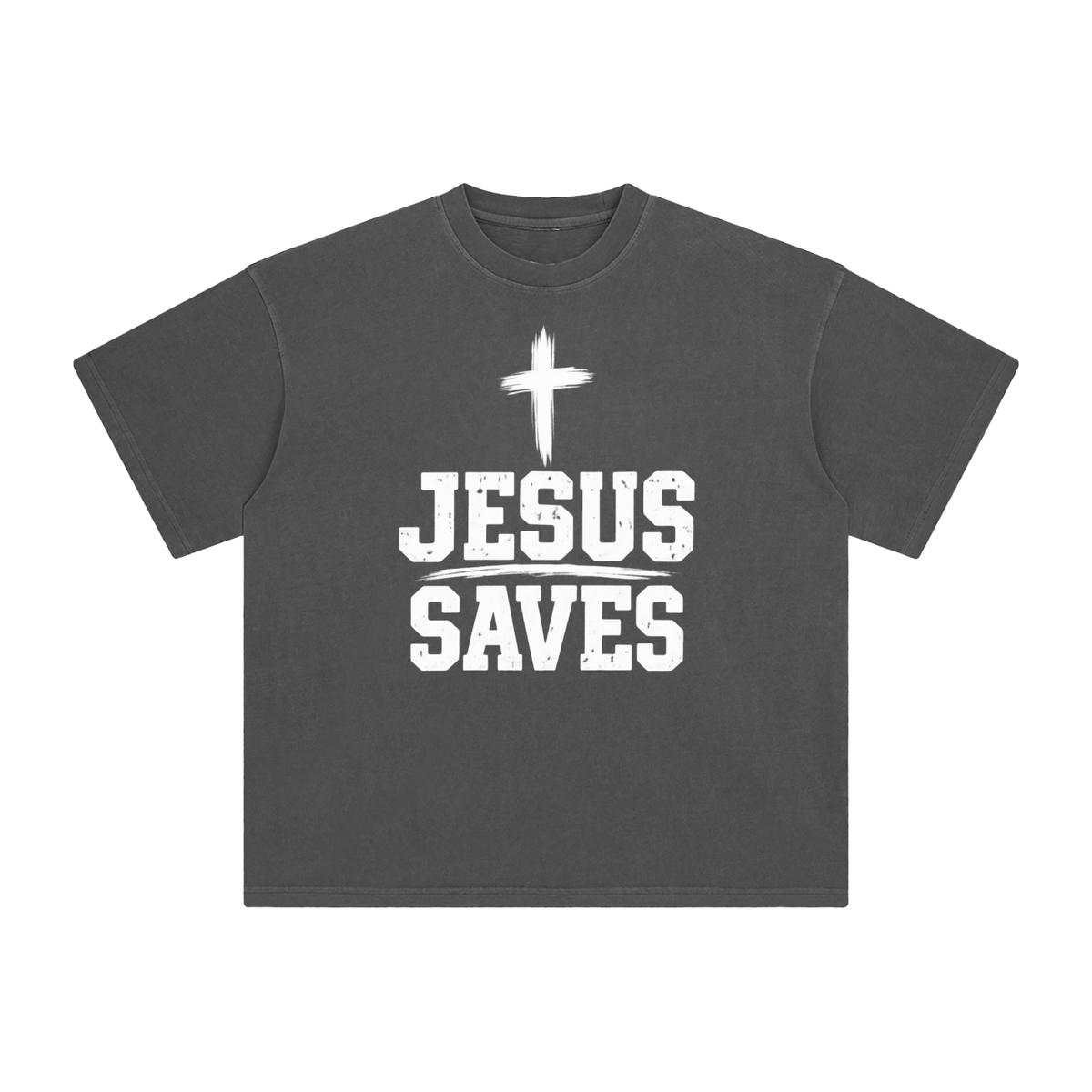 Jesus saves Enzyme Washed T-Shirt