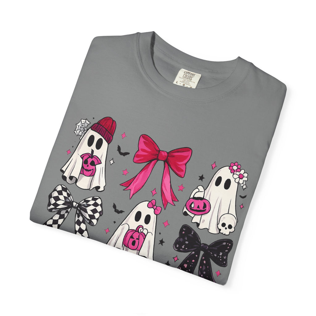 Halloween Ghosts & Bows T-Shirt — Cute Pink Trick-or-Treat Graphic Tee