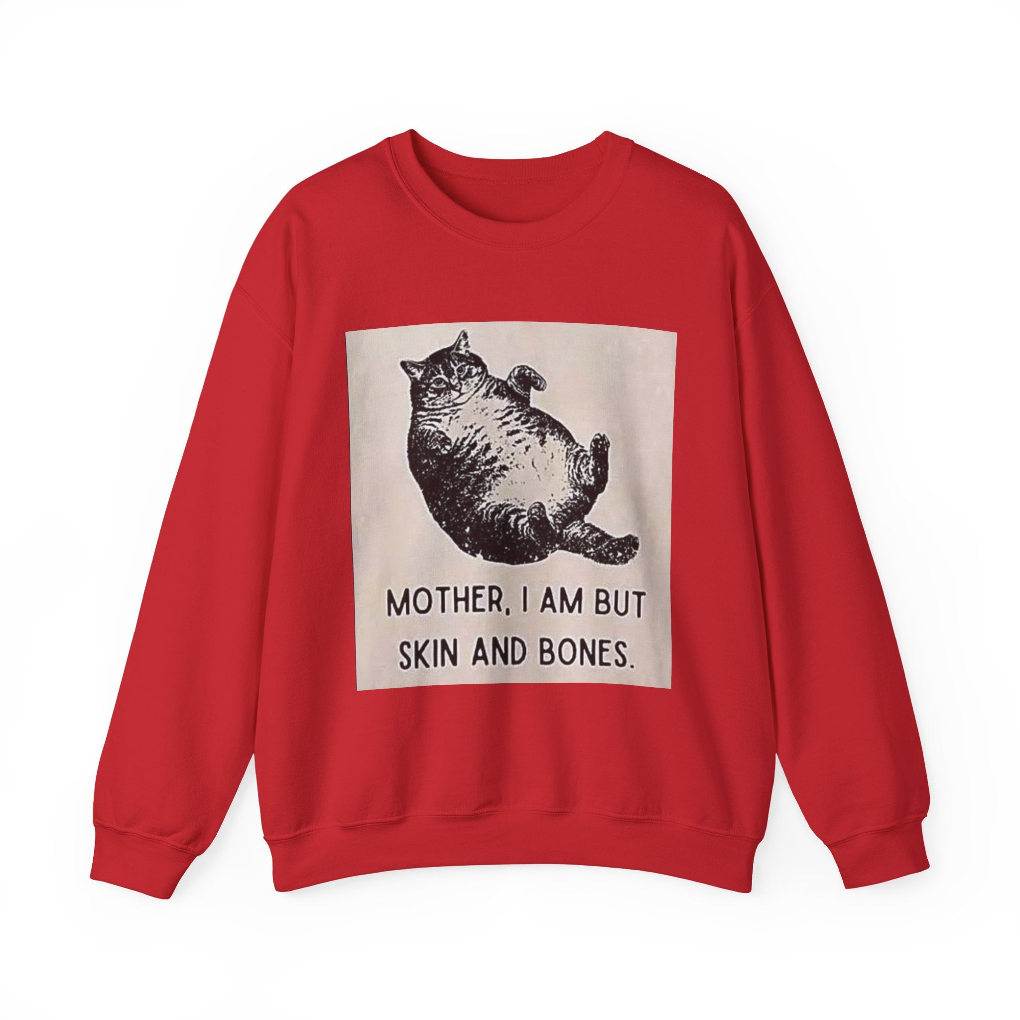Cat Graphic Sweatshirt — "Mother, I Am But Skin and Bones" Vintage Illustration