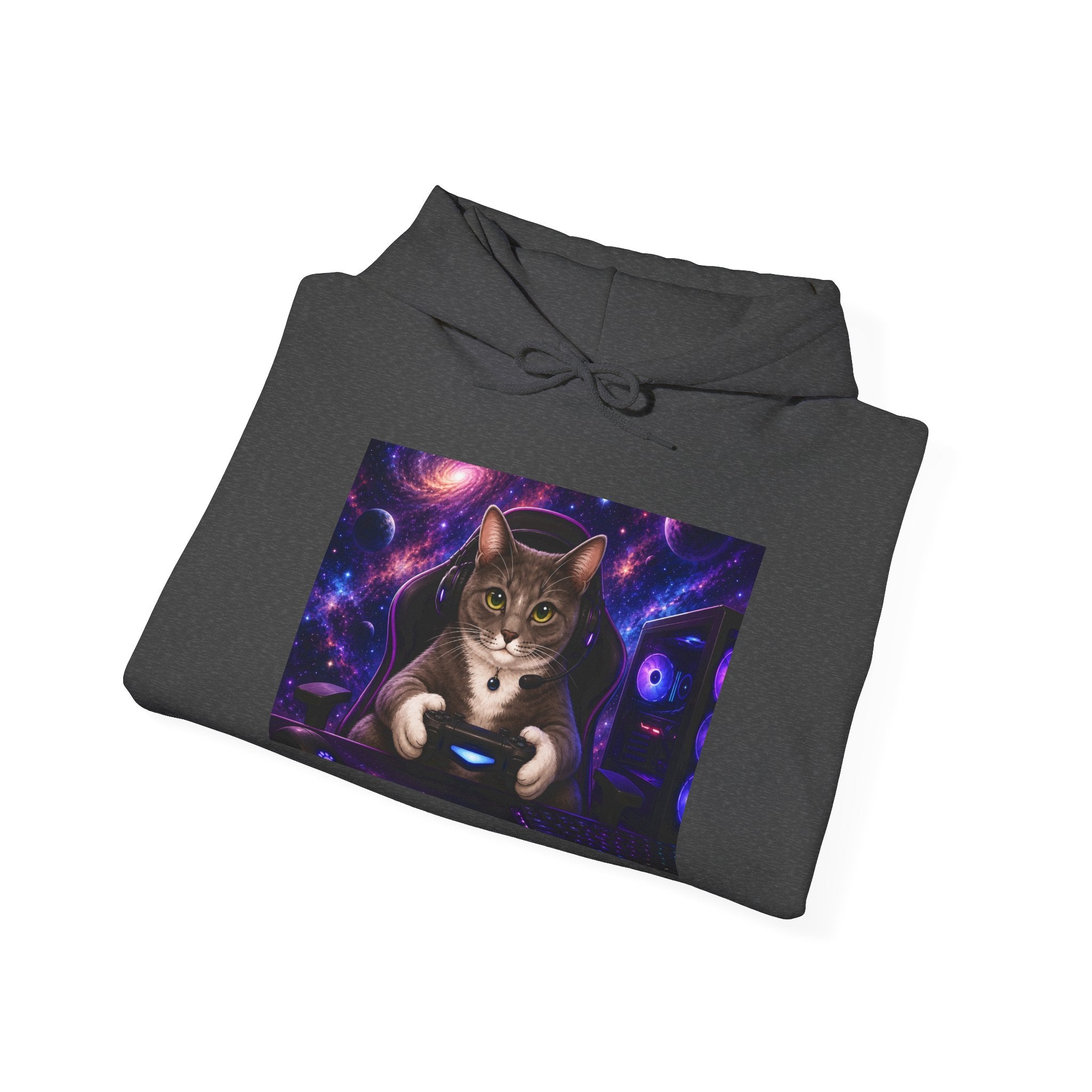 Cat Sorcerer Hoodie — Mystic Cosmic Witch Cat Holding Orb Sweatshirt