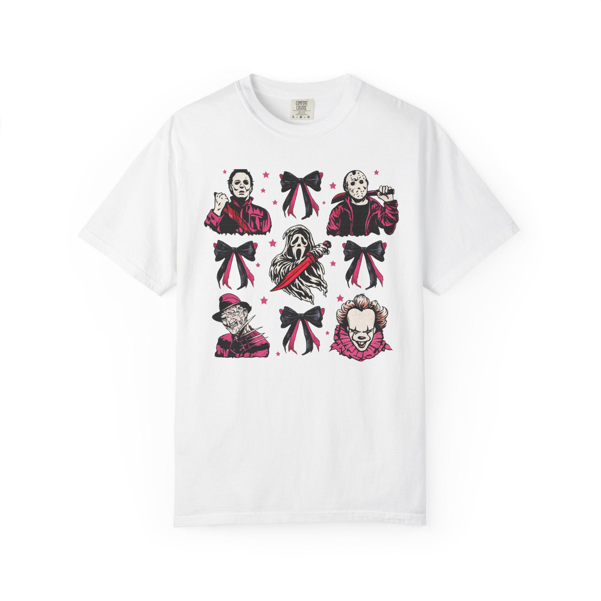 Horror Icons Grid T-Shirt — Classic Slasher Movie Faces