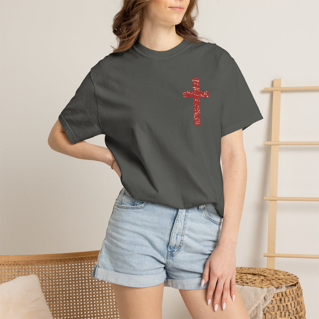 Christian Tee — 'The Heavens Are Roaring' Tiger Cross Graphic T-Shirt
