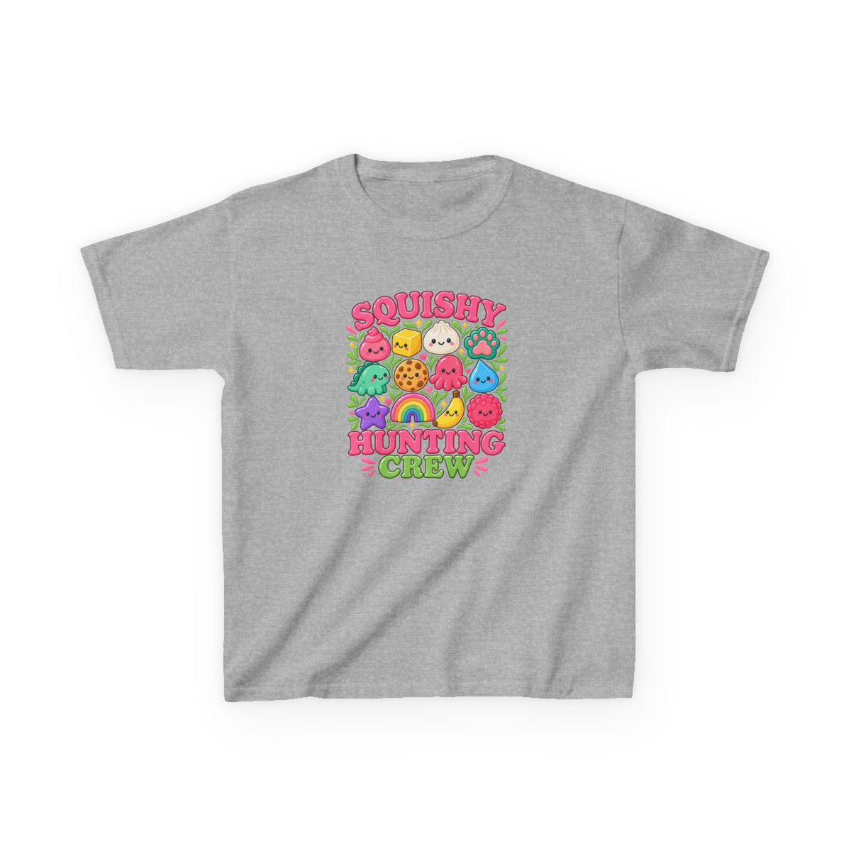 Kids T‑Shirt — "Squishy Hunting Crew" Cute Plush Monster Graphic Tee