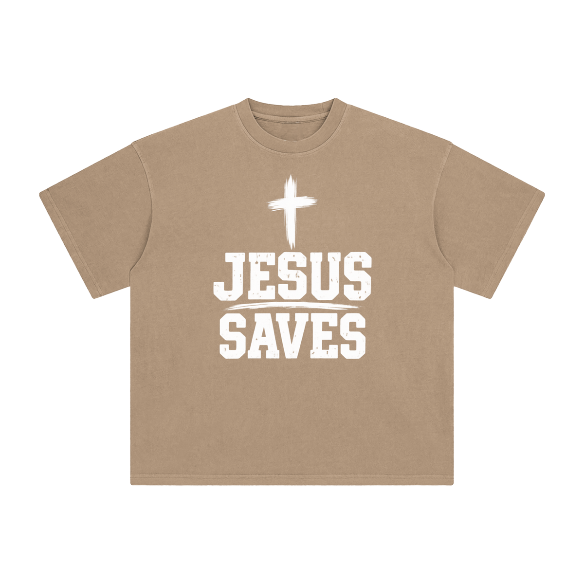 Jesus saves Enzyme Washed T-Shirt