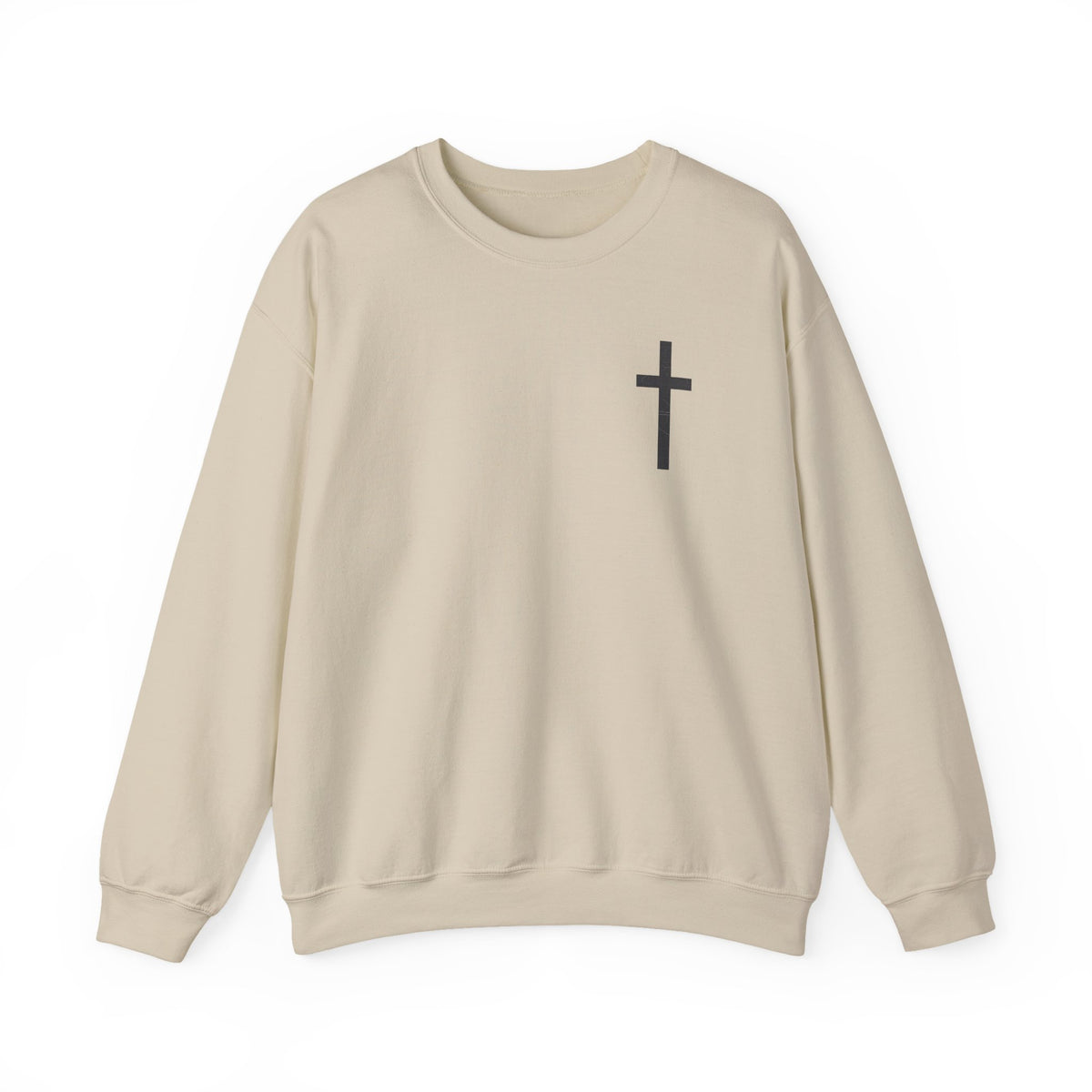 Christian Crewneck Sweatshirt — Isaiah 43:2 Faith Graphic
