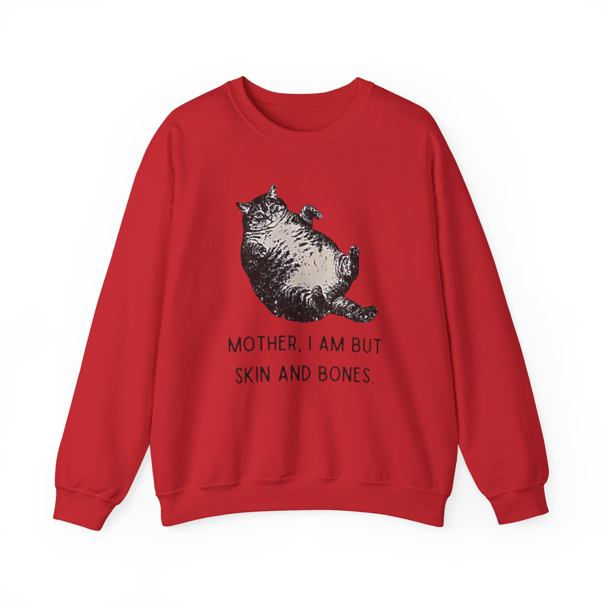 Cat Graphic Sweatshirt — "Mother, I Am But Skin and Bones" Vintage Illustration