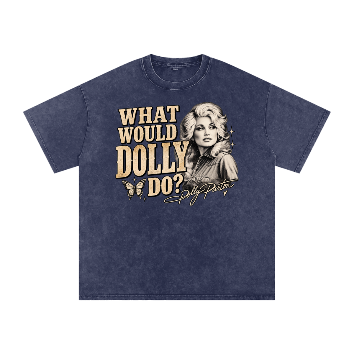 What would Dolly Do? Snow Washed Oversized Cotton T-Shirt