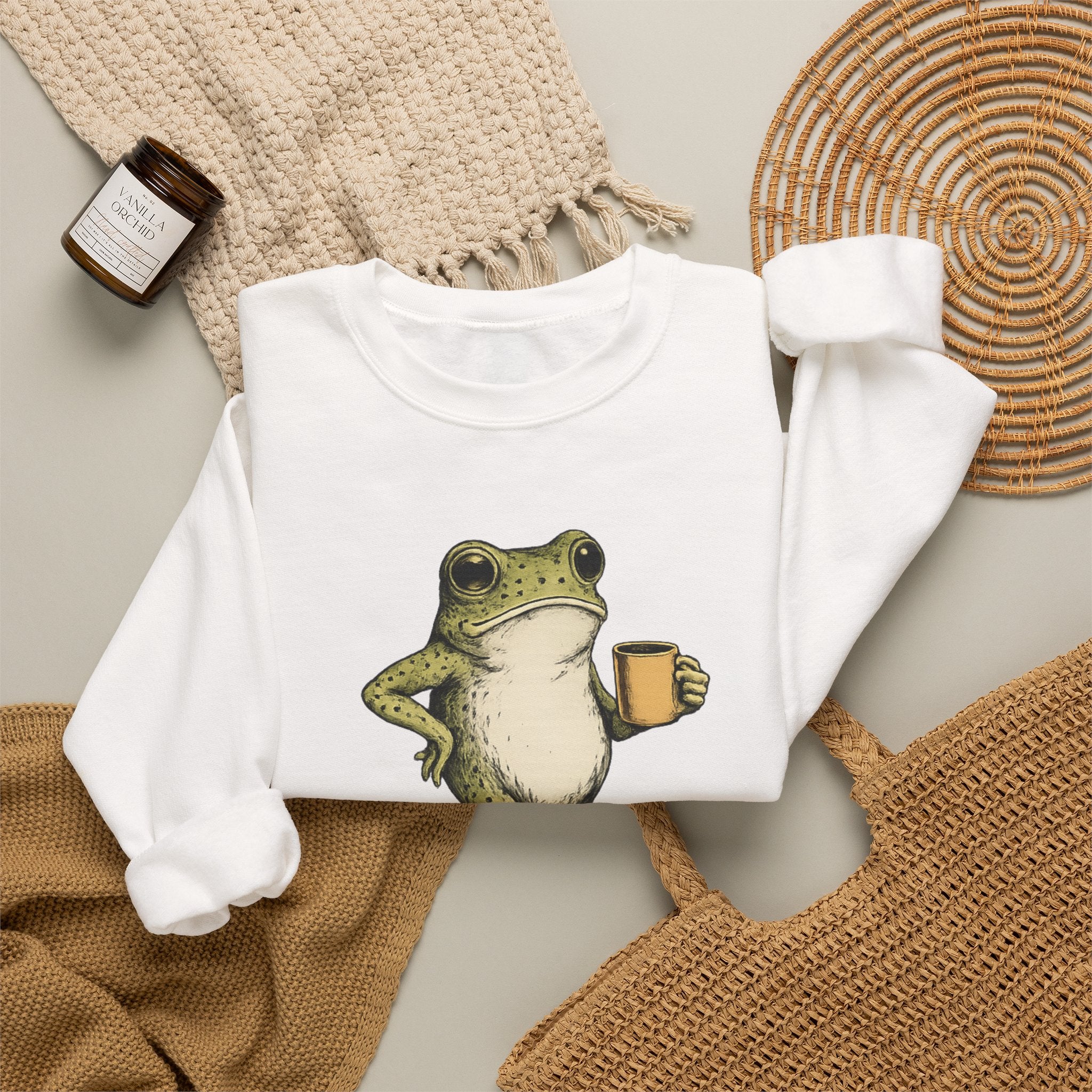 Christian Frog Crewneck Sweatshirt — "I Could Be Meaner But Jesus Said No"