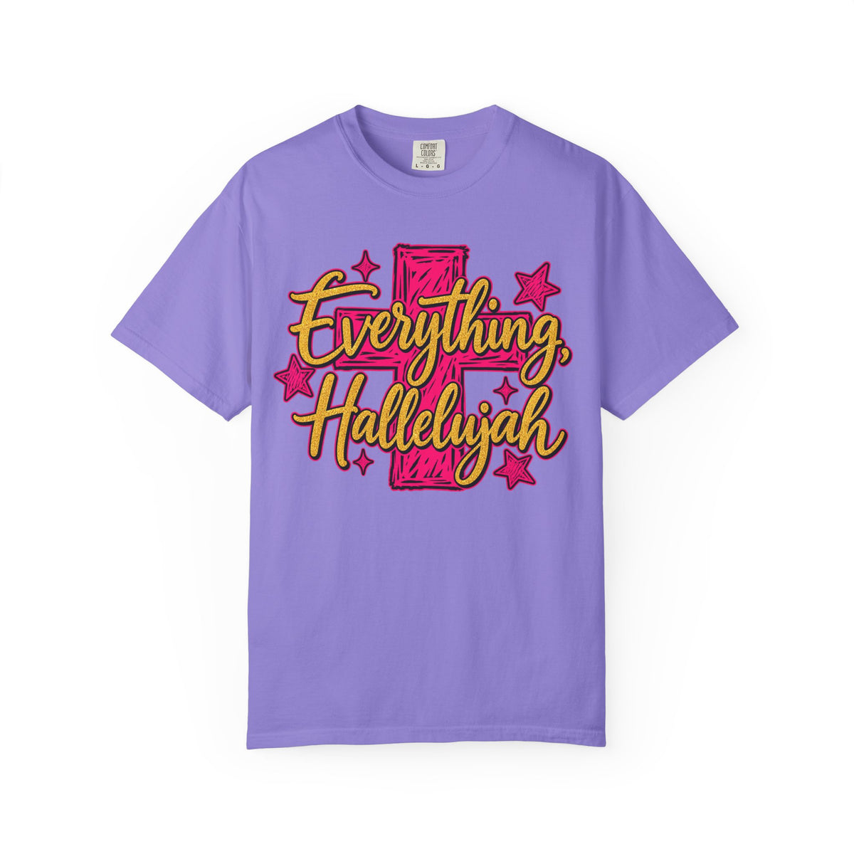 Everything Hallelujah T-Shirt — Christian Faith Graphic Tee with Cross & Stars