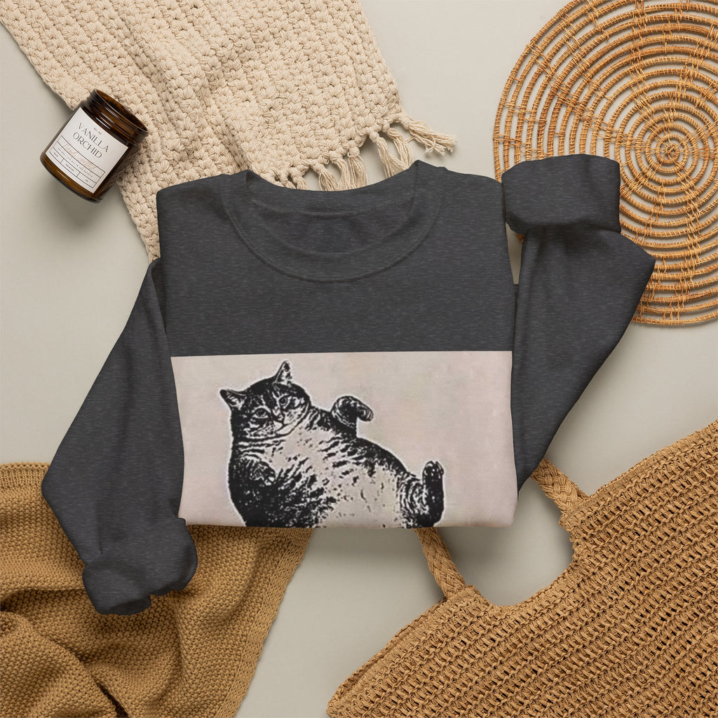 Cat Graphic Sweatshirt — "Mother, I Am But Skin and Bones" Vintage Illustration