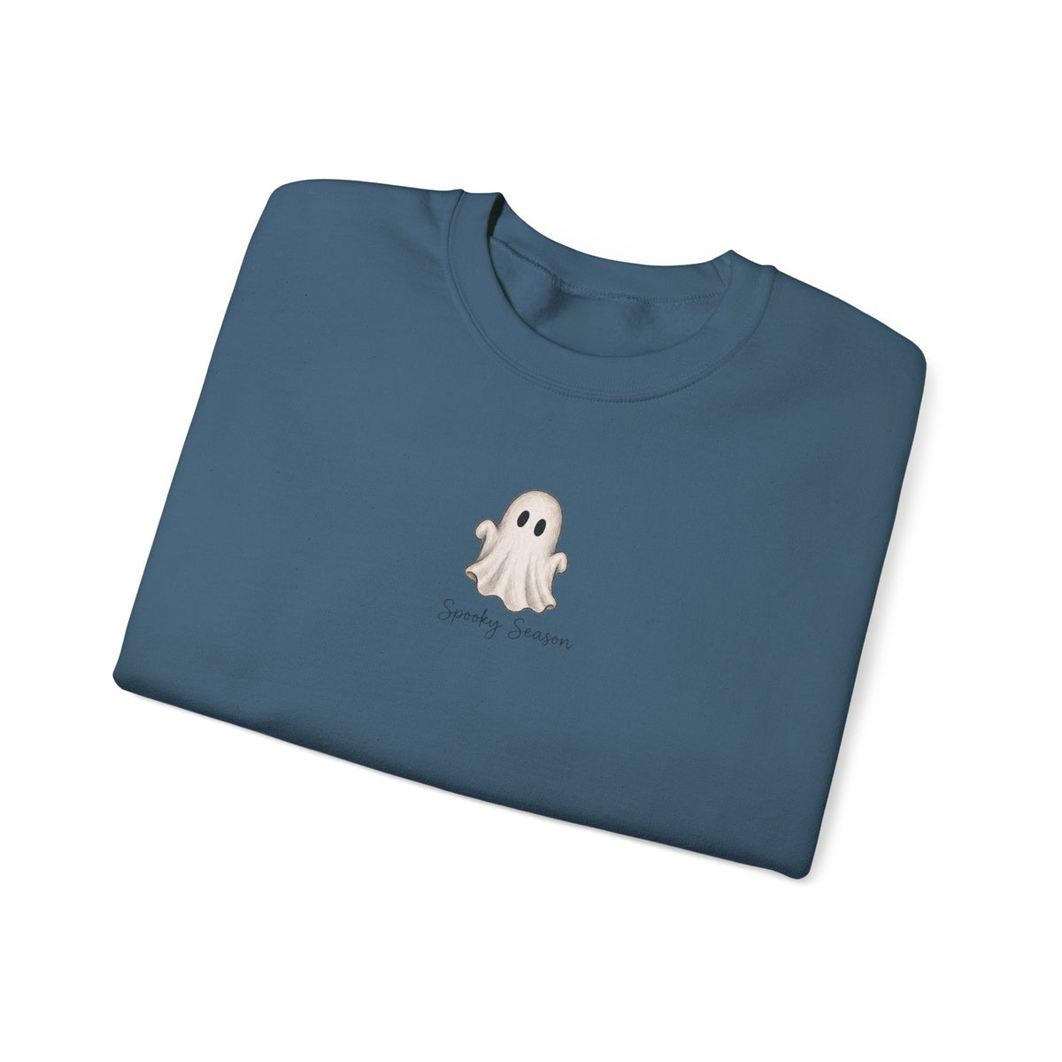 Ghost Cute Crewneck Sweatshirt — Tiny Ghost "Boo" Graphic Pullover